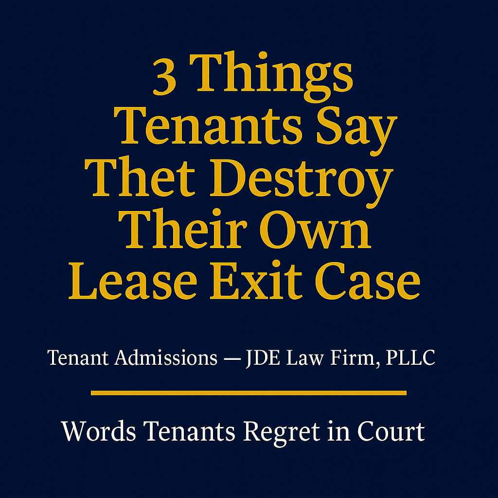3 Statements That Wreck Tenant Lease Exit Cases | JDE Law