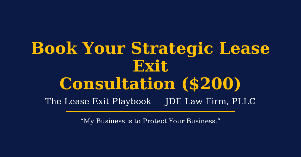 Strategic Lease Exit Consultation for Commercial Landlords | JDE Law Firm, PLLC