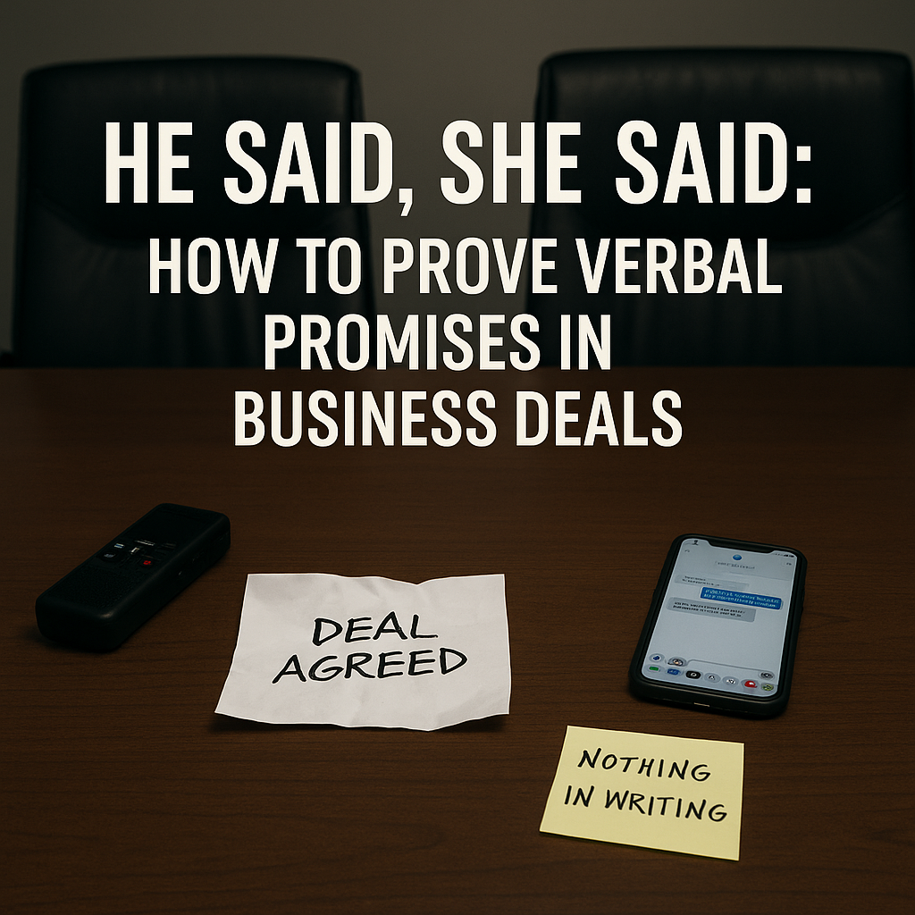 How to Prove a Verbal Business Agreement | JDE Law Firm