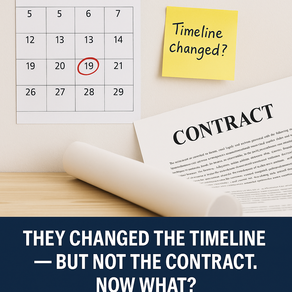 Timeline Changed — But Not the Contract? You May Still Be Liable | JDE Law