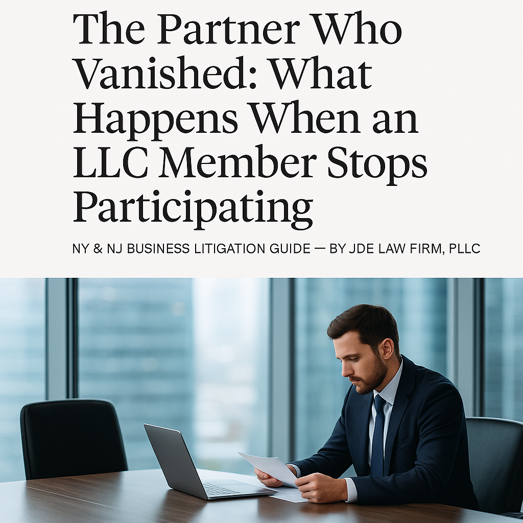 The Partner Who Vanished: What Happens When an LLC Member Stops Participating (NY/NJ Guide)