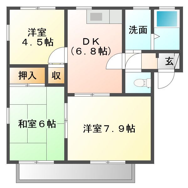 全室角部屋です。隣の音はほぼ聞こえません。