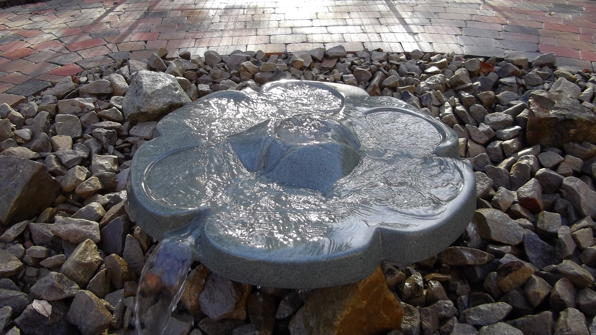 Flowform Rosette Ashdown auf Gebäudevorplatz