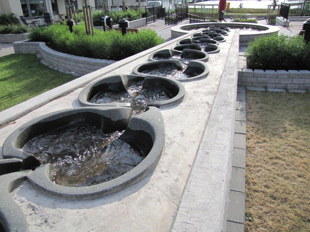 Flowform Herten als Wasserlandschaft im Außenbereich