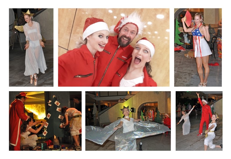 Aus dem Repertoire der Maniacdancers.: In der Therme Bad Wörishofen hat unser Weihnachtsmann sogar ein Bad genommen.