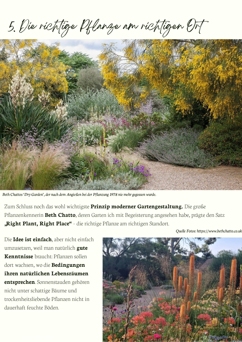 Beth Chattos Dry Garden als Vorbild für standortgerechte Pflanzungen – „Right Plant, Right Place“ mit trockenheitsverträglichen Stauden, Gräsern und Gehölzen für klimaangepasste Gartengestaltung.