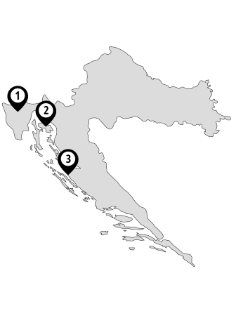 Übersichtskarte Campingplätze Kroatien | BetterCamping 2026
