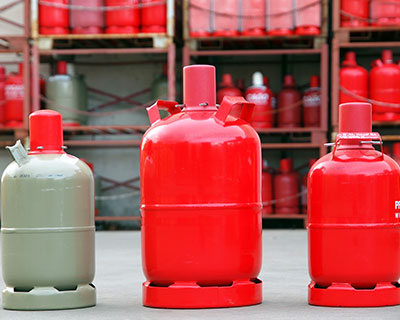 Verschiedene Gasflaschen in Europa 2026