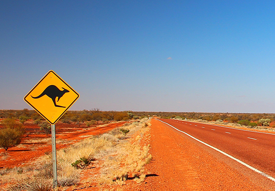 Camper mieten in Australien 2026 Känguru Schild
