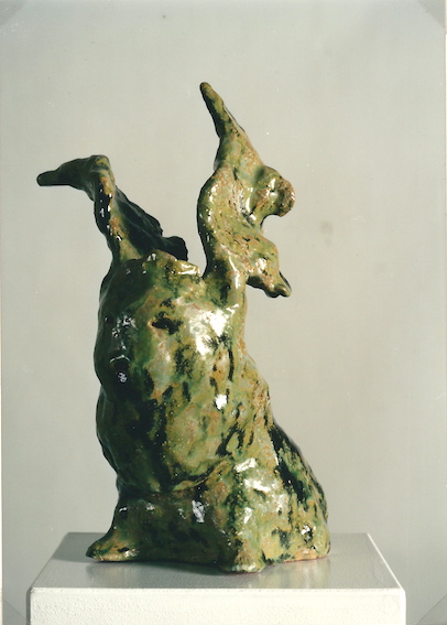 Grüner Engel, Keramik glasiert, 1997 (36,0 x 23,5 x 22,5 cm)