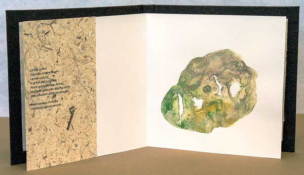 Le cœur de la rivière - 2e double page - poésie et impression de terre