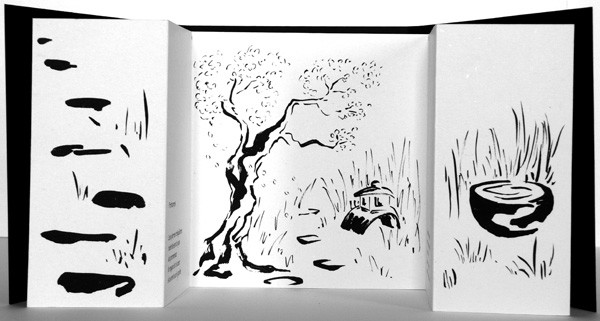 dessins à l'encre de chine - jardin intérieur
