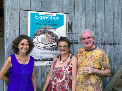 Entrée de l'exposition en compagnie de Sophie Vigneau et Jean-Louis Marc, gérants des Ateliers de la Scierie