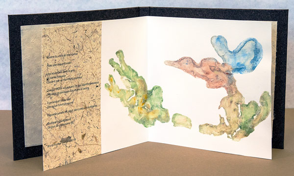 Le cœur de la rivière - 4e double page - poésie et impression de terre
