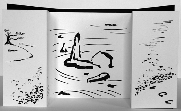 dessins à l'encre de chine - jardin intérieur