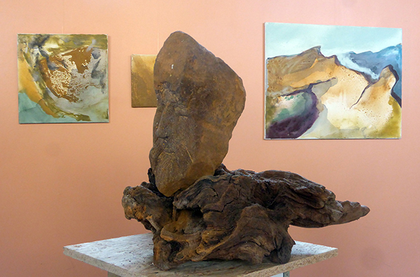 Sculpture de Djahan et peinture de Yannick