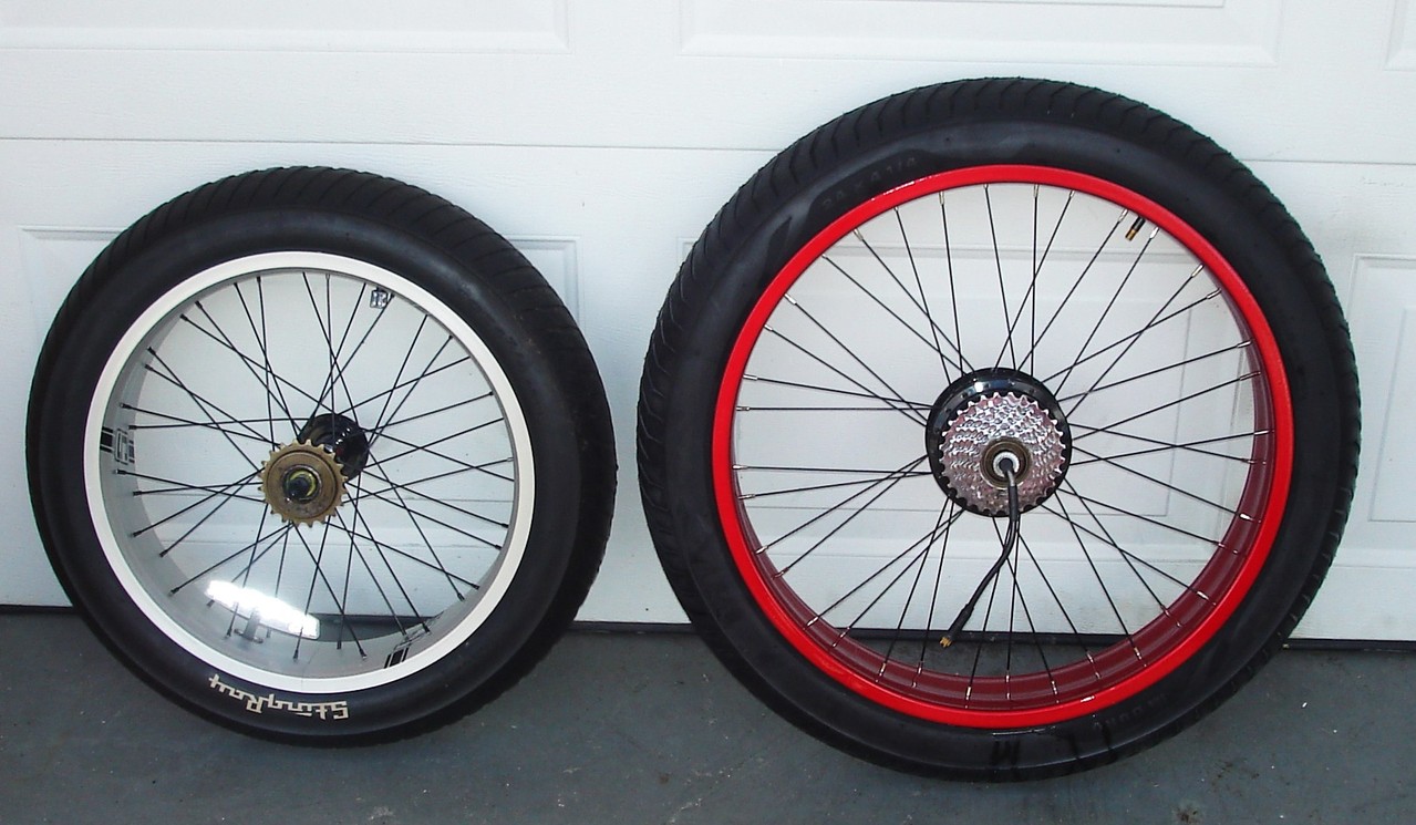 COMPARE - Stock 20" inch OCC RR. Wheel to 24" inch Upgrade w/ E-BIKE KIT RR HUB