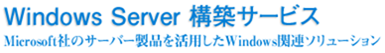 Windows Server 2008構築サービス Microsoft社のサーバー製品を活用したWindows関連ソリューション