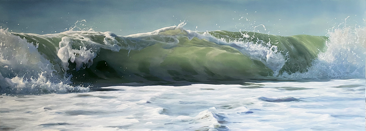 Big Wave - oil on panel 90 x 244 cm