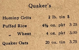 1941 Zung Lee & Co. Grocery price list. From the MOFBA collection