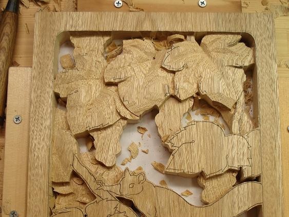 木彫「 葡萄にリス 」 壁掛け 3 - 木彫の注文制作 販売