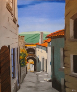 510 - Ruelle à Lacoste avec Lubéron, 2014