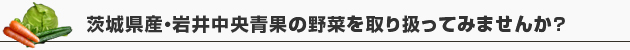 茨城県産の野菜を取り扱ってみませんか