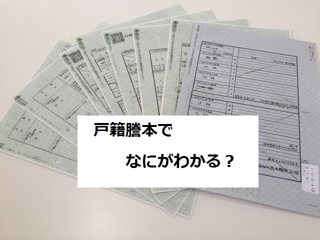 今こそ、戸籍調査をする理由。