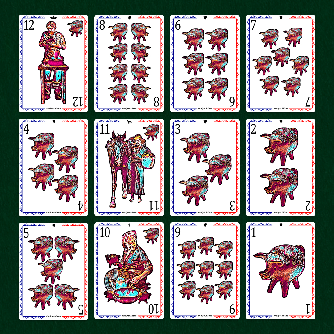 Naipe Chileno | Cartas de Chancho Greda