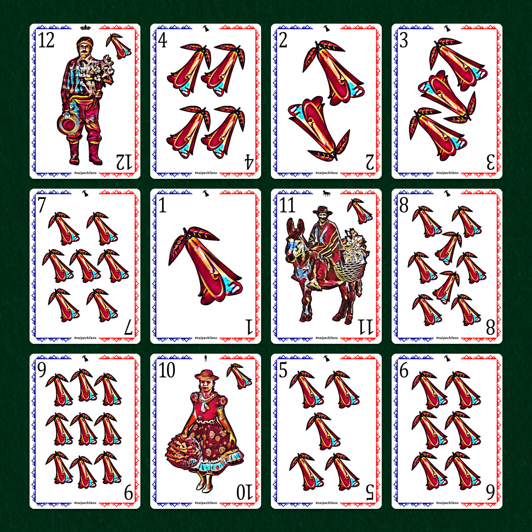 Naipe Chileno | Cartas de Copihue