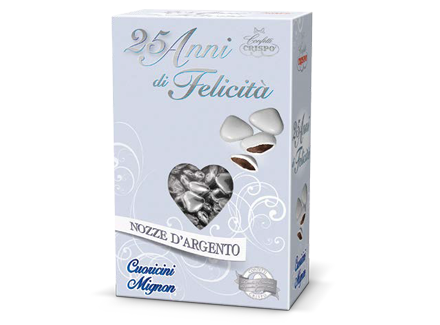 cuoricini argento al cioccolato 500g € 19,50