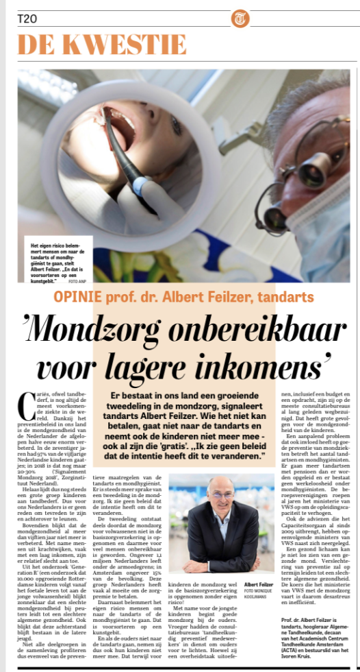 artikel Feilzer Telegraaf maart 2019