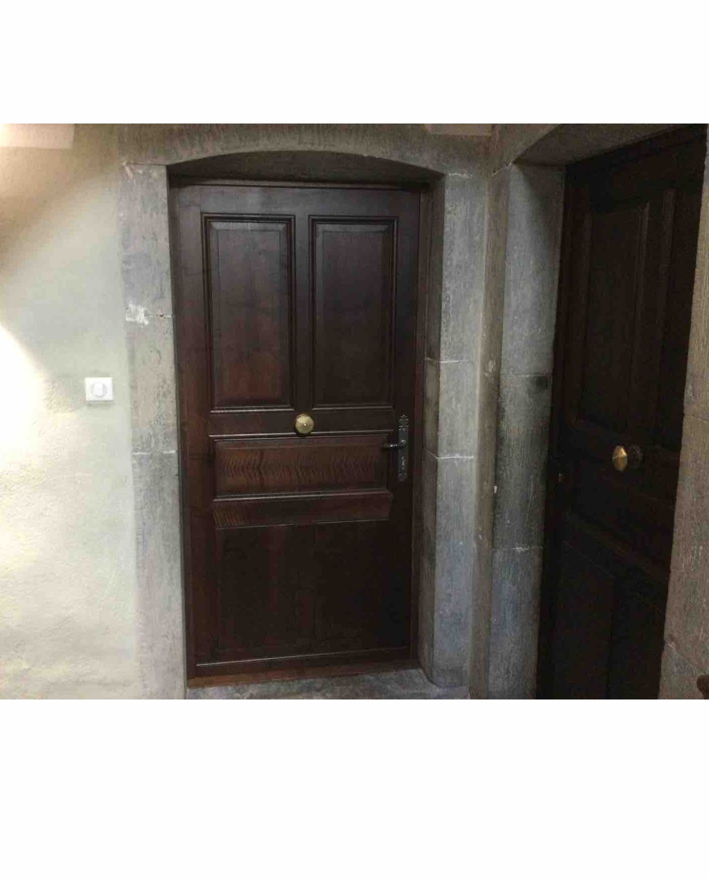 Porte palière en noyer