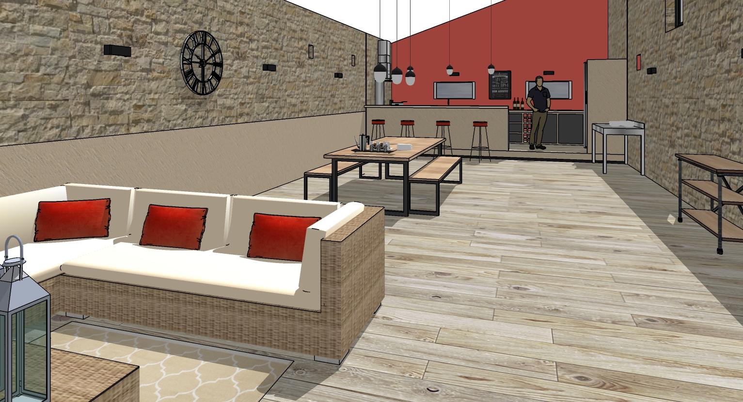 Aménagement d'une terrasse couverte Isabelle Architecte d