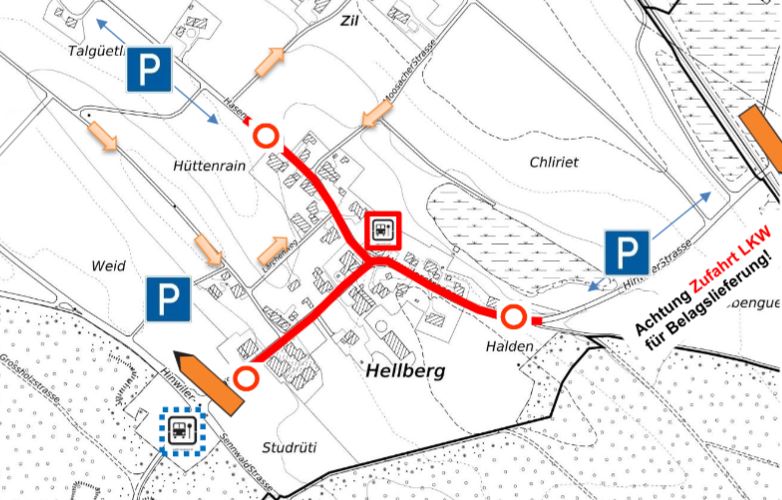 Bild: Baustellen-Info der Gemeinde Gossau, Juli 2019