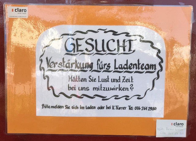 Quelle: Aushang beim Claro Laden Gossau ZH, 17.09.2020