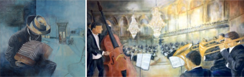Die Leidenschaft für Musik spiegelt sich in seinen Bildern wider. Bilder: zvg