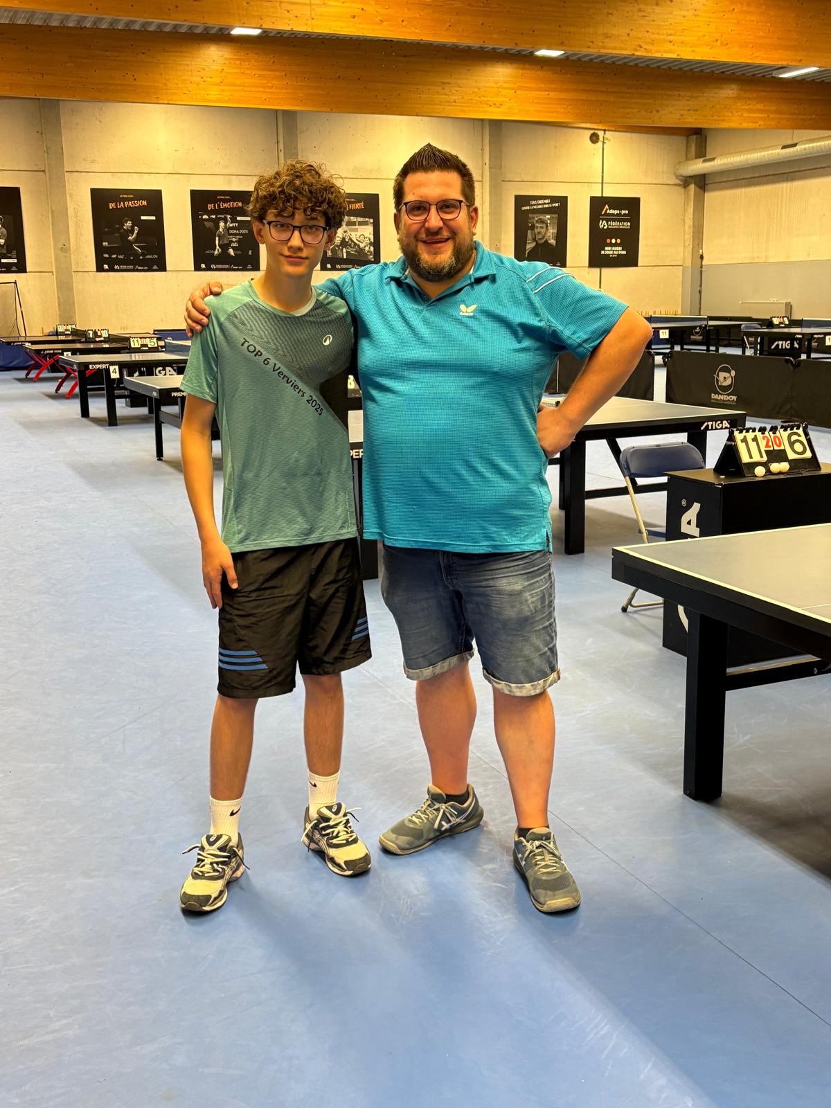 Cédric Ritzen (D6/links) nebst Onkel und Coach Gary Ritzen (D4/rechts) Foto: privat