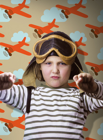 Wanddeko, Tapete, Kinder, Kinderzimmer, Flugzeuge, Abenteuer