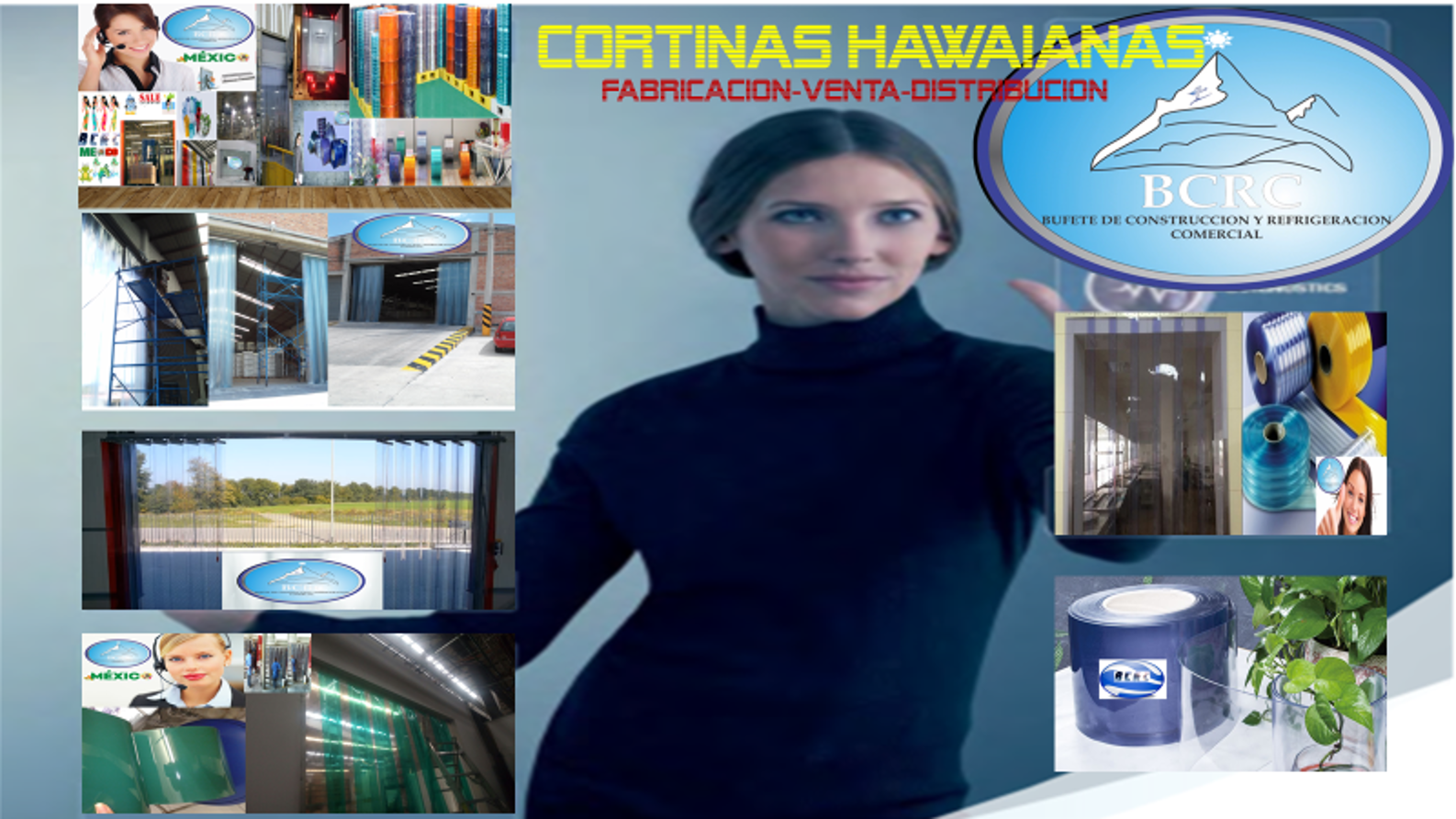 CORTINAS HAWAIANAS DE PVC LISA TRANSPARENTE BCRC REFRIGERACION
