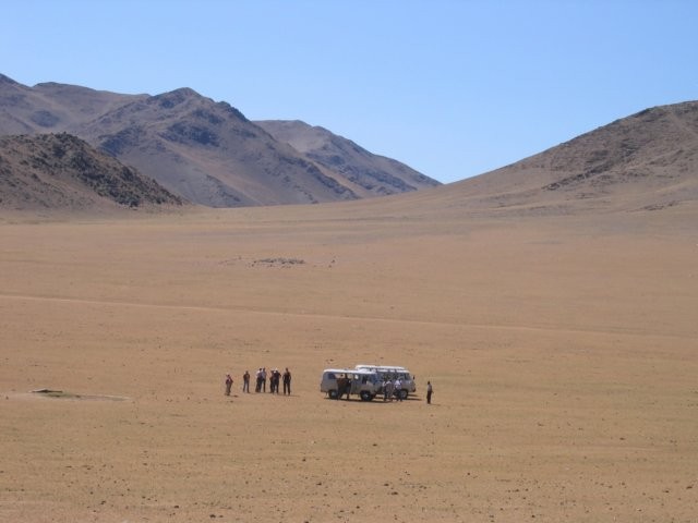 Gobi-woestijn: Dit lijkt weer wat meer op 'in the middle of nowhere'.