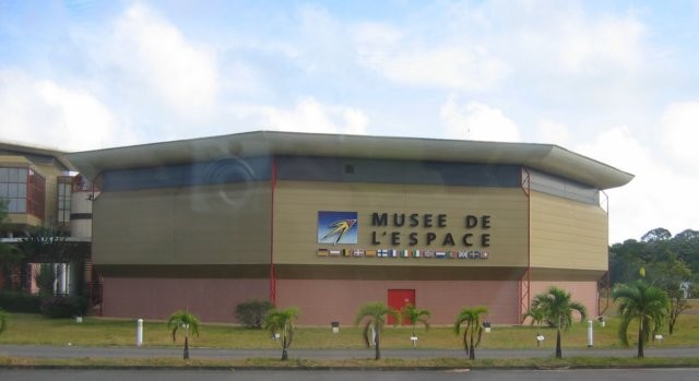 Het museum van het Europees ruimtecentrum in Kourou.