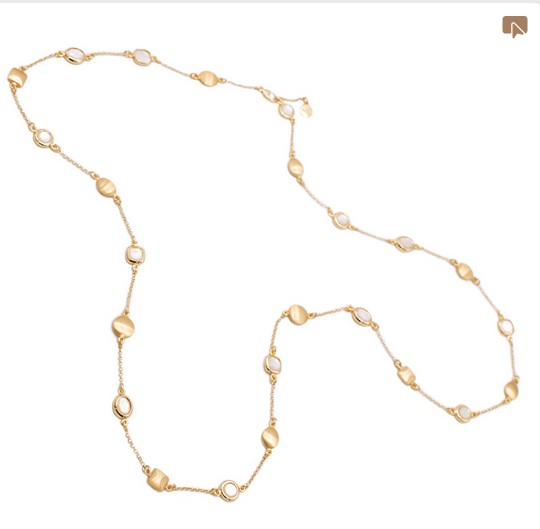 Collier- silber-23 karat vergoldet-perlmutt-95 cm