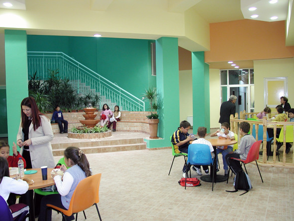 After. On the ground floor, the hall, alternately functioning for group activities, drama activities, art exhibitions, debates, leisure activities and lunch area.