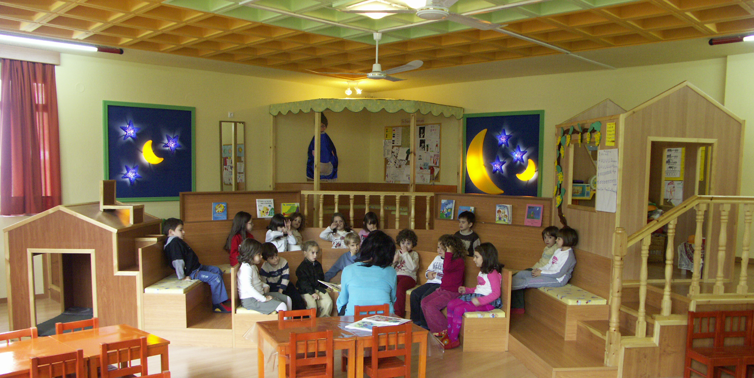 Classroom 1. A multi-purpose space, combining child-related landmarks with interests in the educational process