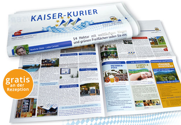 Kaiser-Kurier mit Neuigkeiten vom KAISER CAMPING Outdoor Resort