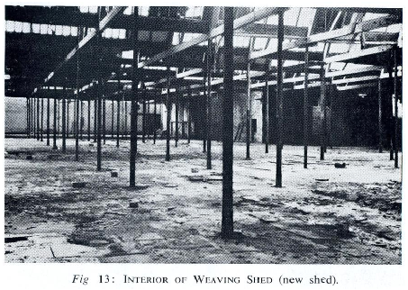 Interior of weaving shed. c1964
