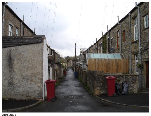Back street (formerly Pitfield Street) between Union and Nelson streets. 2012