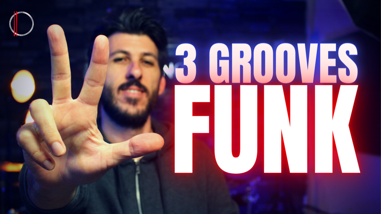 Come suonare la BATTERIA // 3 GROOVES FUNK (+ Base Drumless e PDF)