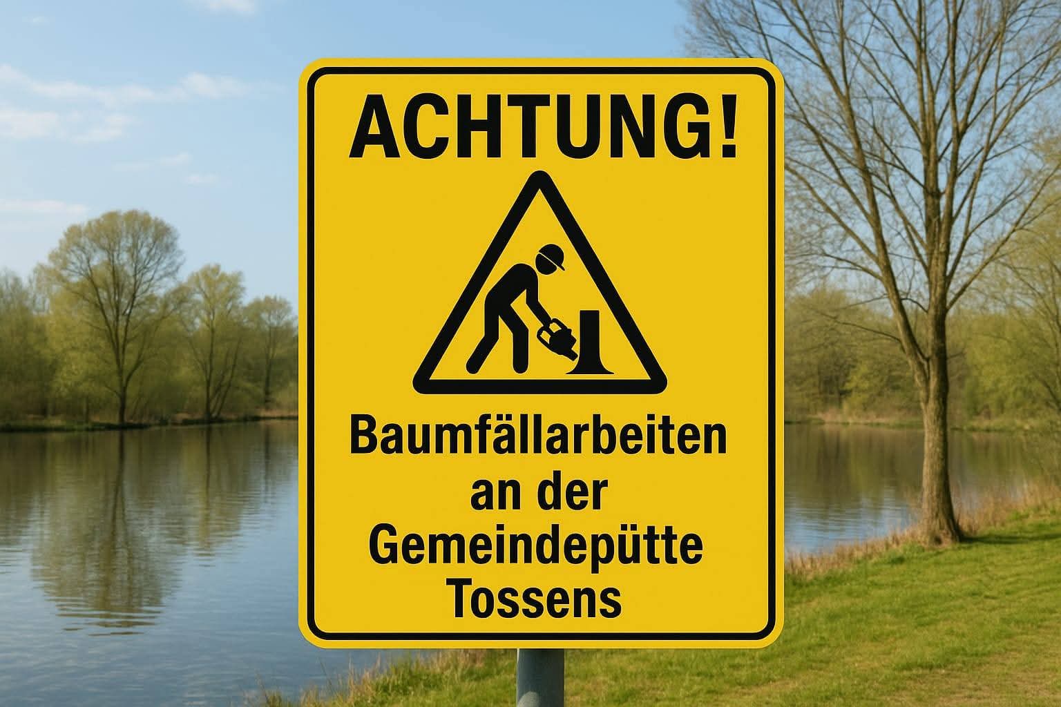 Baumfällarbeiten an der Gemeindepütte Tossens